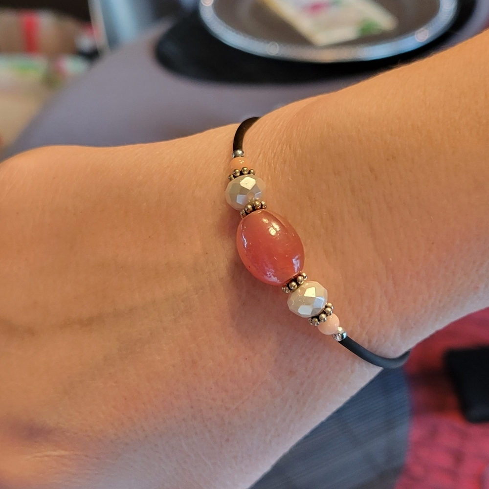 Memory Wire Beaded Bracelet